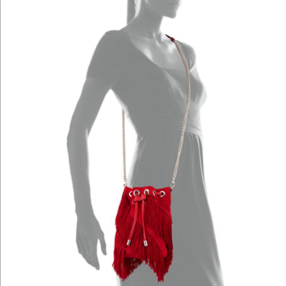 SOLD!Christian Louboutin Red Marie Jane Bucket Bag - Picture 7 of 7
